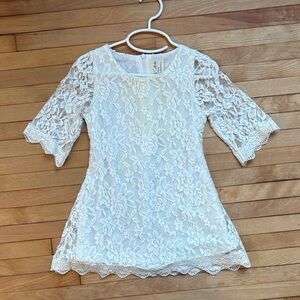 Ivory/cream Lace Floral Dress - little girl